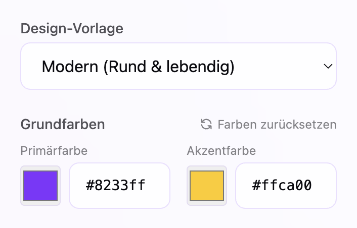 White-Label Design-Einstellungen